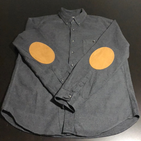 J Crew Gray Work-shirt with Patches - Picture 1 of 1
